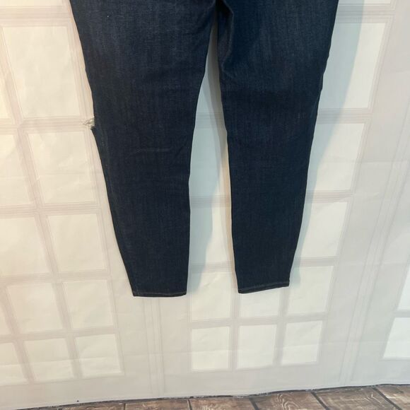 🔥🔥5 for $25🔥🔥Free People Blue Ripped Knee Cropped Dark Wash Skinny Jeans Size 27 - Picture 7 of 12